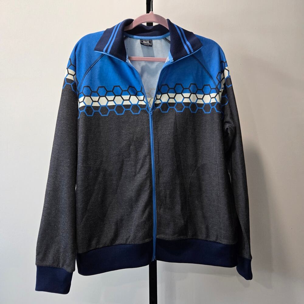 Le Tigre Full Zip Track Warm Up Sweater Jacket‎ Soccer Style Blue Mens Large